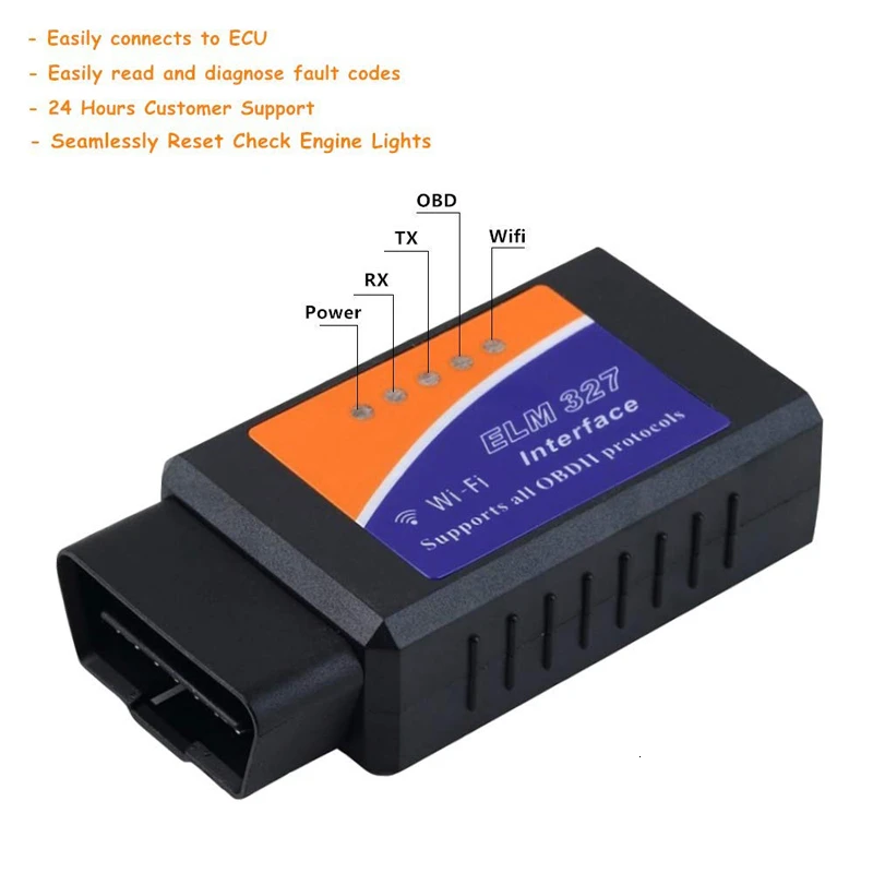 ELM327 V1.5 OBD2 WIFI сканер Wi-Fi OBDII elm 327 в 1 5 OBD 2 Автомобильный диагностический инструмент