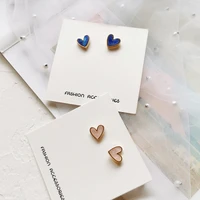fashionable small and versatile womens love gold studs earrings 2021 korean white blue wedding earrings jewelry for women