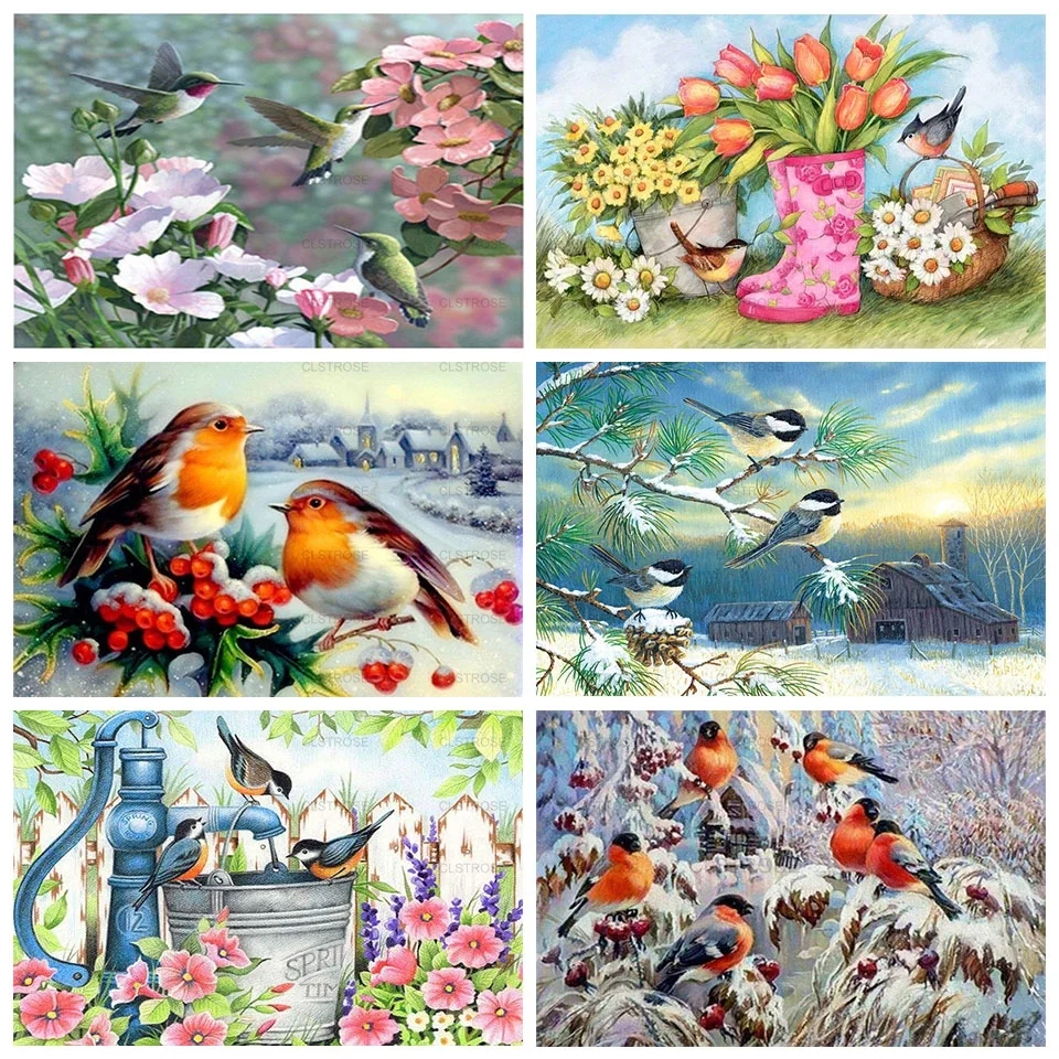 

5D Diy Modern Acrylic Diamond Painting Snow Day Beautiful Scenery Pattern Home Living Room Sofa Wall Decorative Art Painting