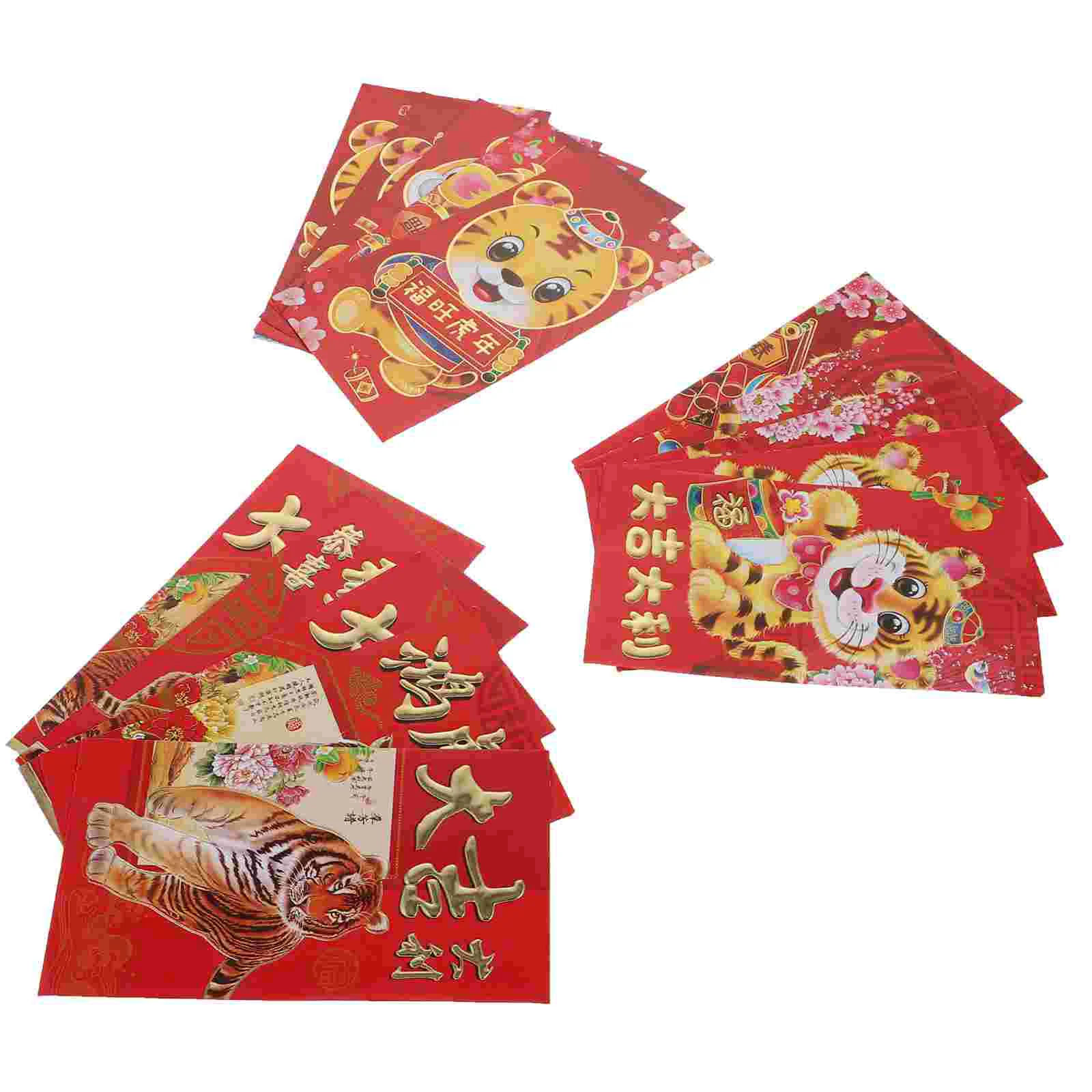 60pcs The Year of Tiger Red Envelopes Packets Money Paper Bags (Assorted Color) | Дом и сад