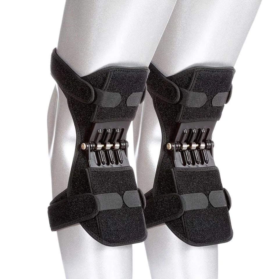 1 Pair Black Наколенники с поддержкой суставов, дышащие Нескользящие Электрический подъемник, поддерживающие наколенники, мощный пружинный наколенник - Цвет: 1 Pair Black