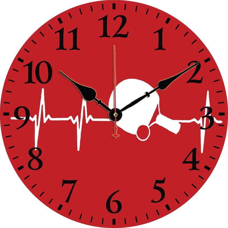 Часы настенные бесшумные Красные кварцевые украшения на батарейках 12 дюймов для