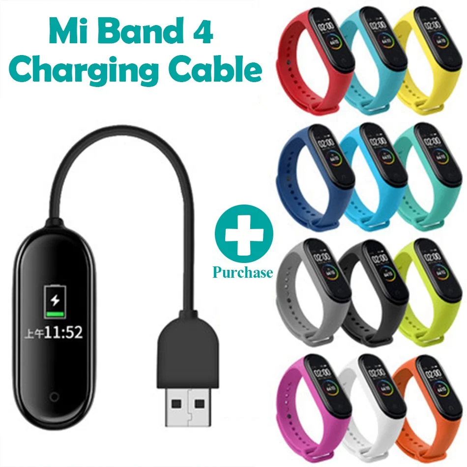 

USB зарядный кабель для Mi Band 4 зарядное устройство Шнур Сменный Адаптер для Xiaomi MiBand 4 NFC линия зарядки + аксессуары для браслета