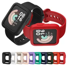 Colorful Soft Silicone Case For Xiaomi Mi Watch Lite / Redmi Watch Frame Shockproof Protect Cover Shell Smartwatch Accessories