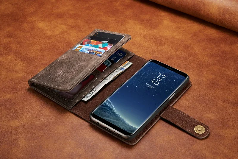 Для samsung S8 S9 S10 S7 edge S10e Чехол-книжка двойной складной кошелек Магнитный чехол для samsung Note 8 9 10 Plus ретро кожаный чехол