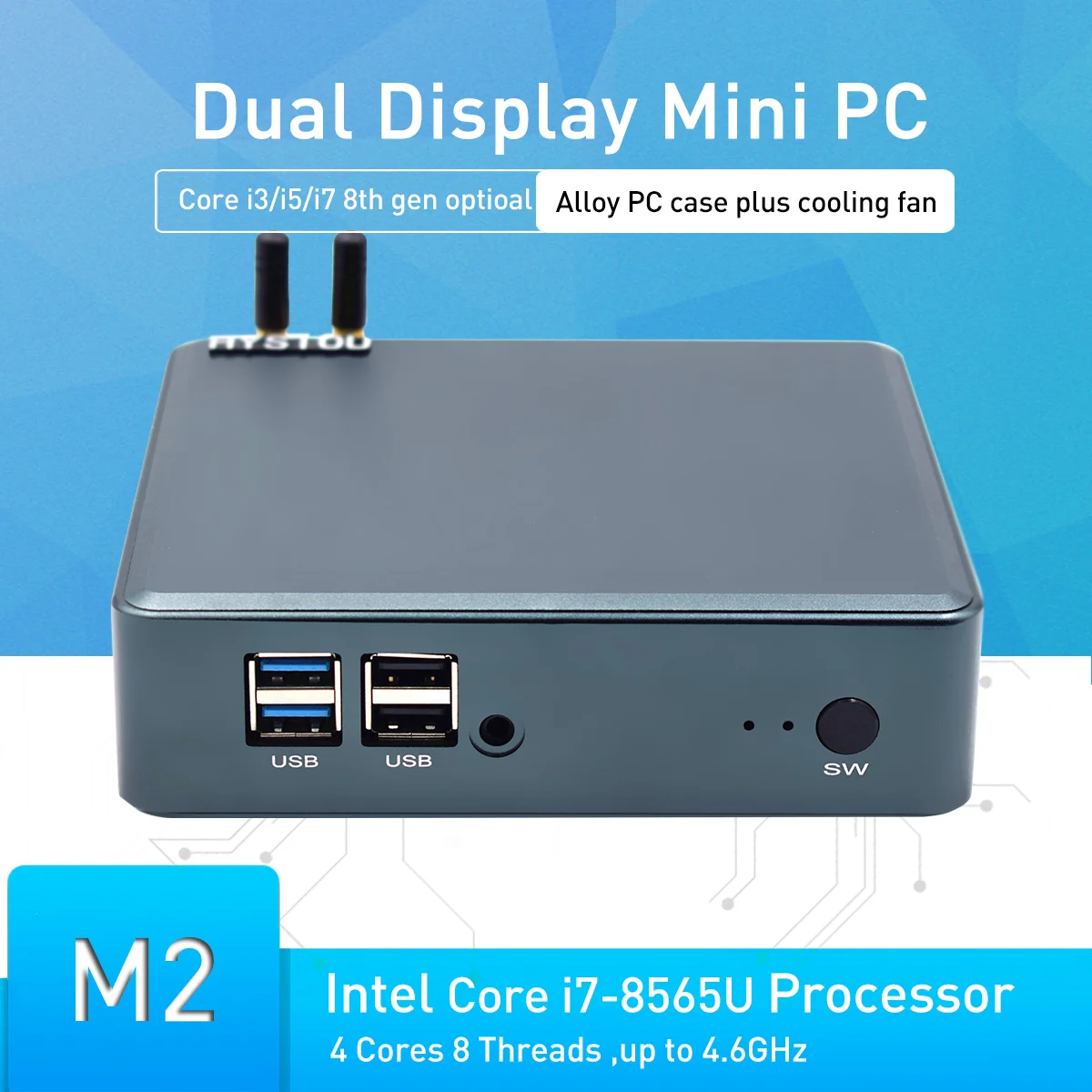 Hystou новейший 8th Gen Core i7 8145U 8265U 8565U M.2 SSD Type c HD 2 0 DP 4K охлаждающий вентилятор для