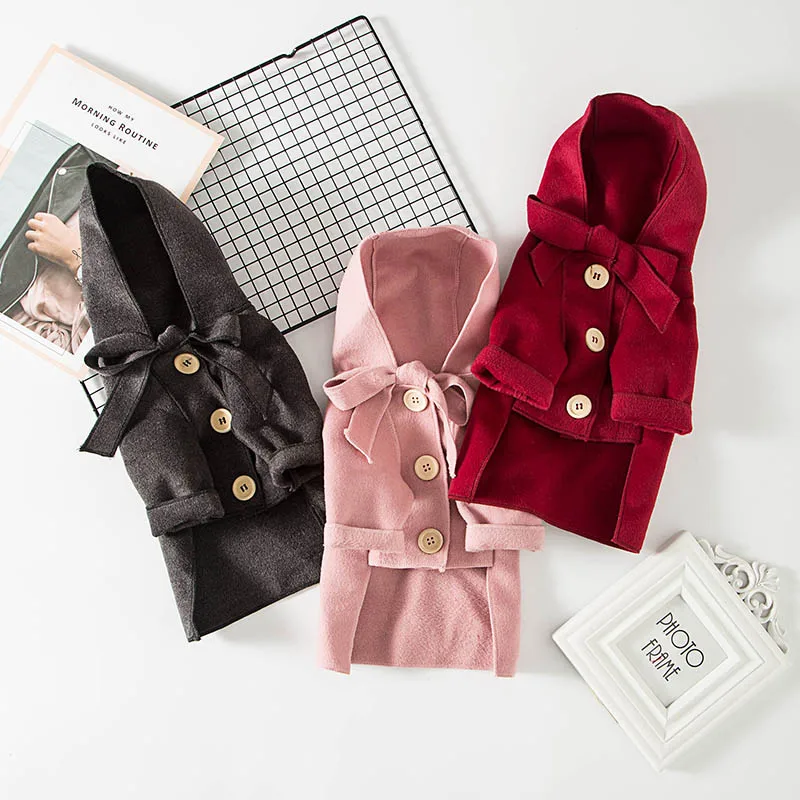 Зимняя одежда для собак модная ветровка питомцев однотонное пальто теплая