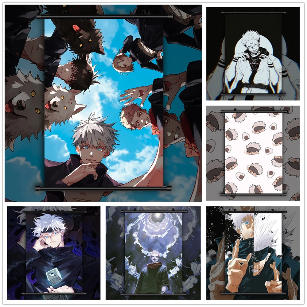 

Canvas Painting Jujutsu Kaisen Satoru Gojou Fushigura Megumi Anime Manga Wall Art Photo Children's Room Decoration