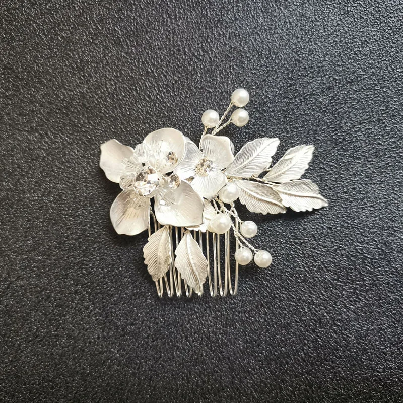 Женская расческа для волос SLBRIDAL свадебная ручной работы со стразами и