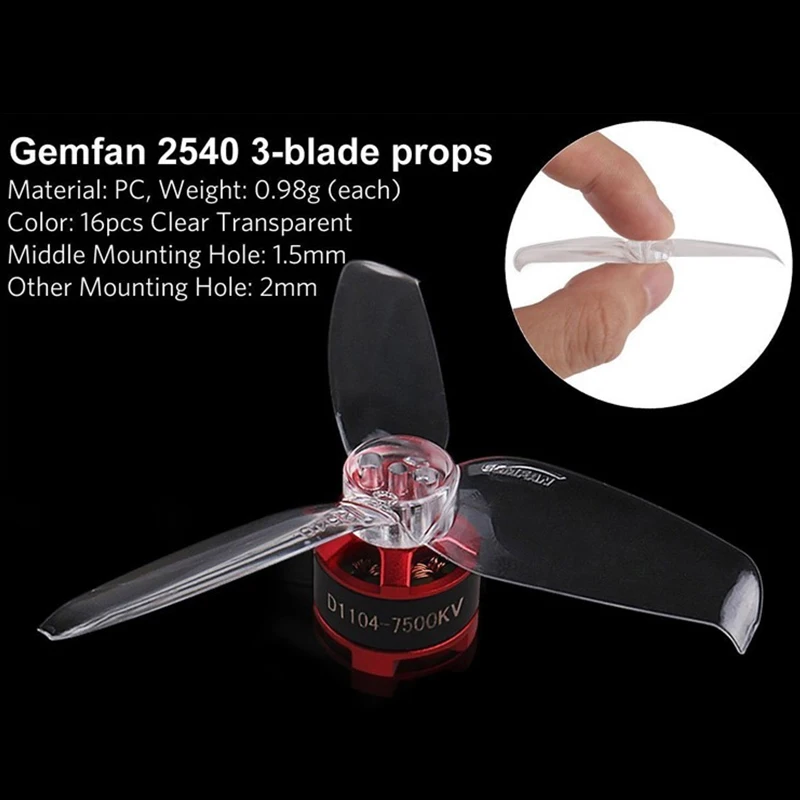 GEMFAN Hulkie 2040 2 0x4 Вспышка 2540 5x4 3-лопастной Пропеллер CW CCW 1 5 мм отверстие для установки