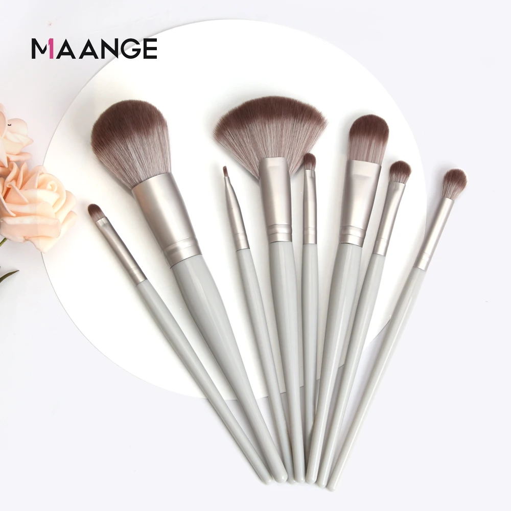 MAANGE 7 Pcs Makeup Brushes Set Professional Foundation Powder Eyeshadow Blush Blending Brush Wood Handle Cute Make Up Tools New | Красота и
