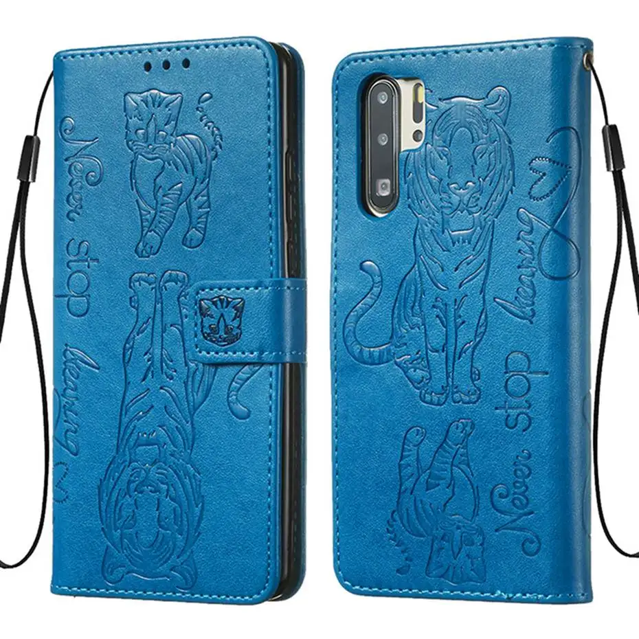 Кожаный флип-чехол с 3D кошкой и тигром для huawei P30 P20 Pro mate 30 Lite P Smart Z Y7 Prime Honor 9X20 Pro 8A 10i Y6