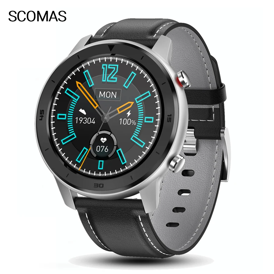 

SCOMAS 2020 New Smart Watch Men 1.3" Touch Round Display Waterproof Heart Rate Blood Pressure Sport Smartwatch For iOS Android