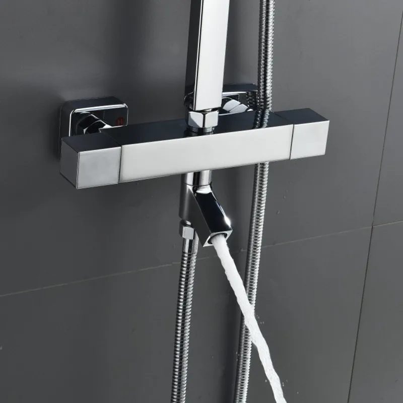 Хромированный Термостатический смеситель для душа ванны и настенный