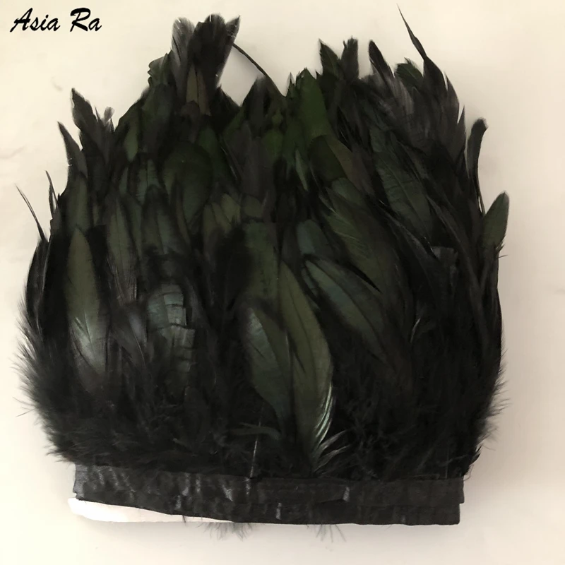 Отделка из крашеных черных петушиных перьев 10 м/лот | Дом и сад