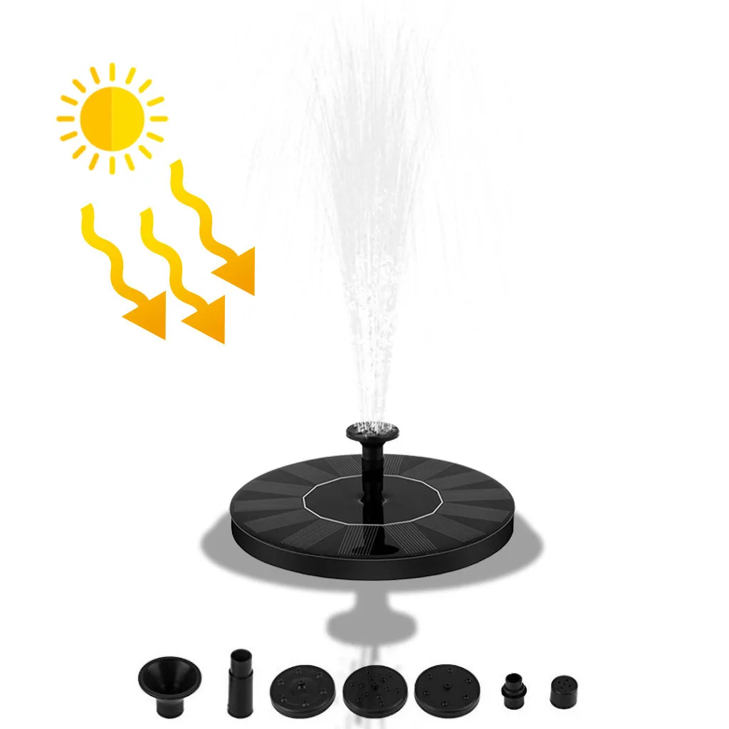 1.4W Solar Pump Fountain Water Garden Pool Pond Watering with Nozzle Accessories Decor | Дом и сад