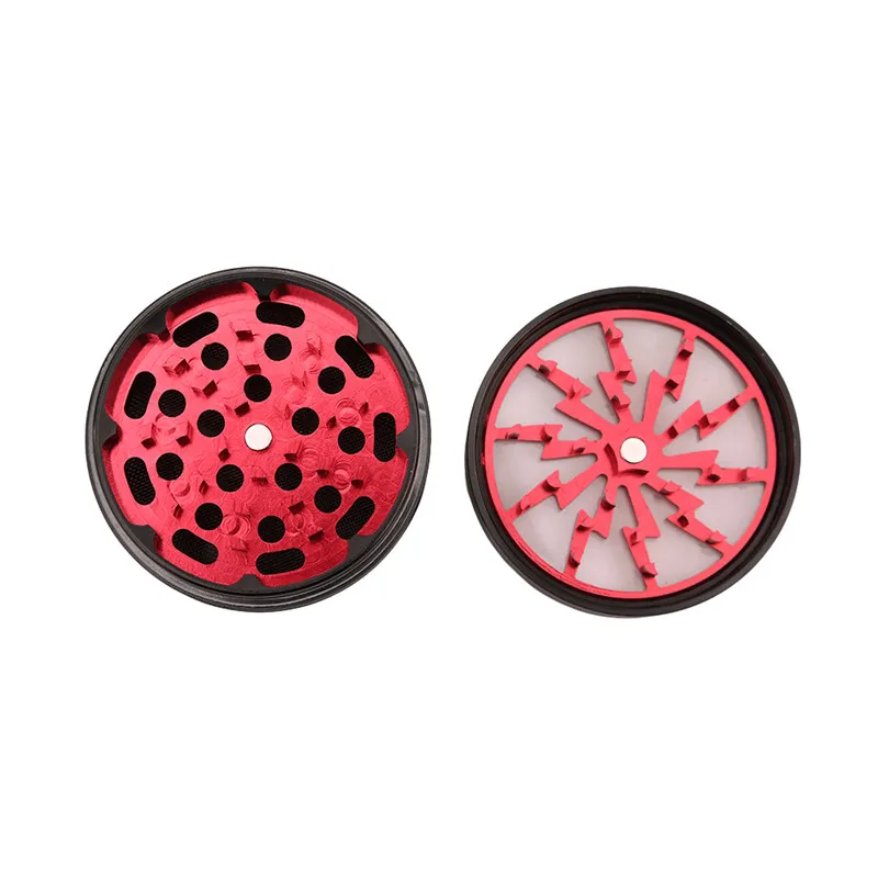 

63mm 4 Layers Lightning-shaped Smoking Weed Herb Grinders Tobacco Cigarette Crusher Shredder Dry Pipe And Accessories 880986