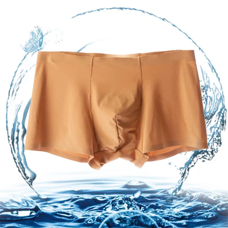 Choose Men's Healthy Underpants 3D Cutting Male Ice Silk Fabric Refreshing and Breathable Boxer Shorts 5Pcs/Plastic