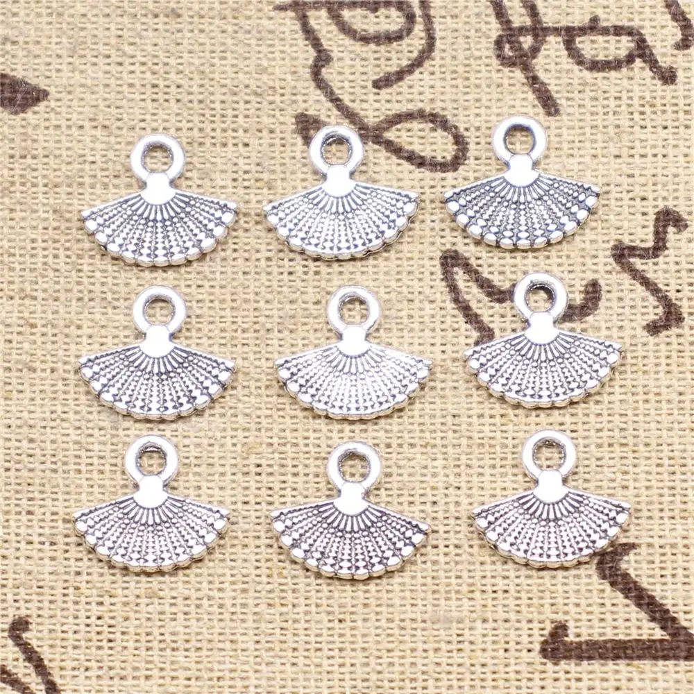 

Pendants Jewelry Making 20pcs 14x12mm Antique Silver Color Fan Charms