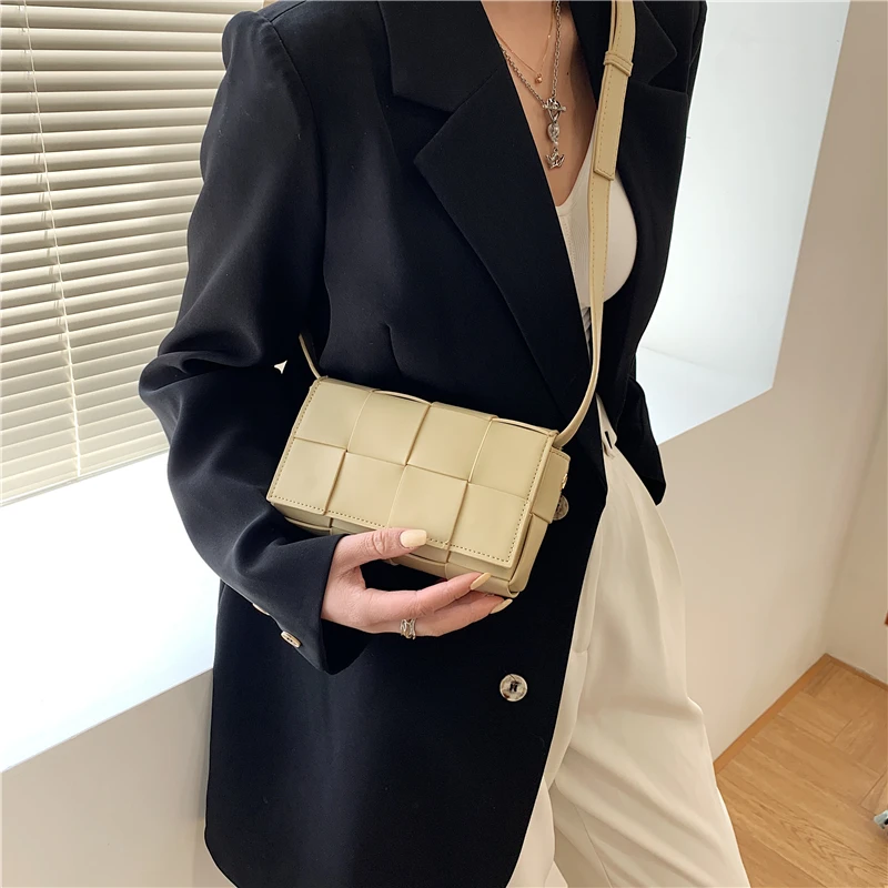 

Fashion Women Pu Leather Shoulder Bag High Quality Ladies Weave Crossbody Bags for Women Designer Female Handbags Messenger Bags