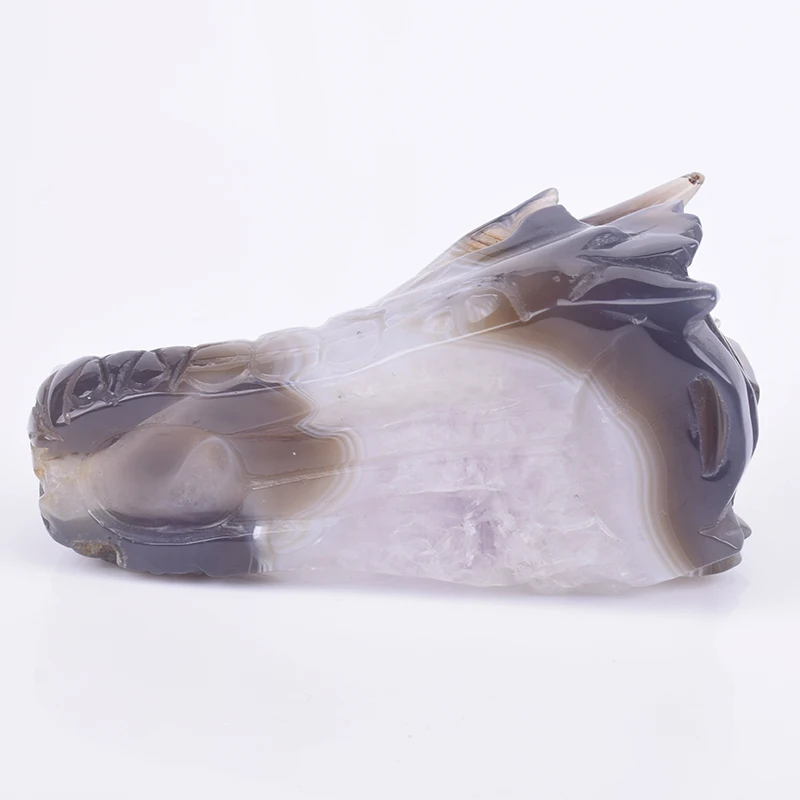 4,8 ''Geode бисер из драгоценного камня череп дракона фигурки натуральный кварцевый камень ремесла целебное Мини Череп антикварное украшение для дома