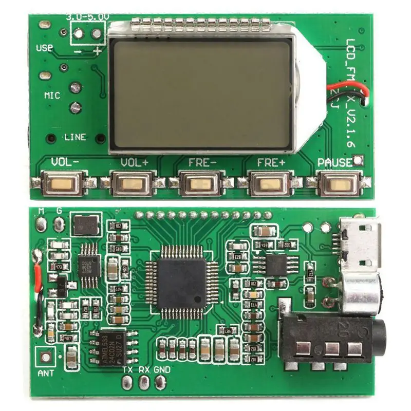 DSP PLL 87 108 МГц цифровой беспроводной микрофон Стерео FM передатчик Модуль