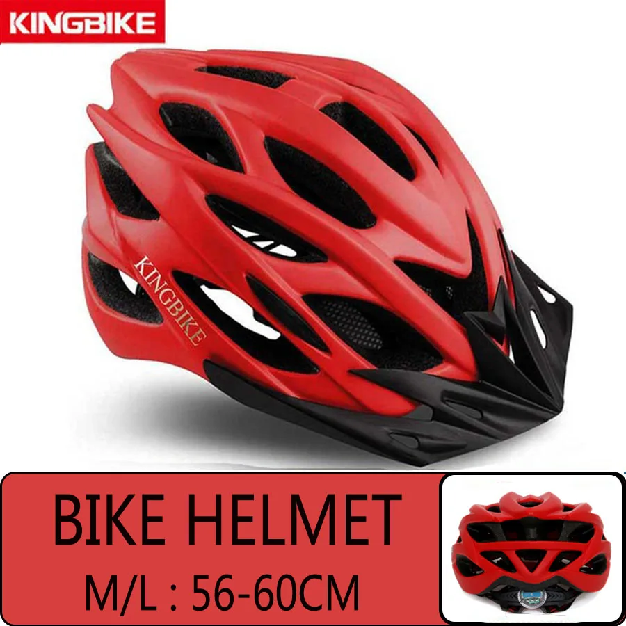 Red KINGBIKE шлем для шоссейного велосипеда MTB велосипедный шлем для мужчин и женщин ультралегкий в форме со съемным козырьком для активного отдыха - Цвет: Red