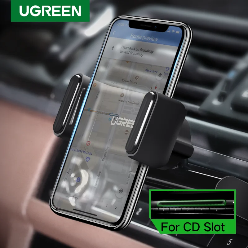 Автомобильный держатель для телефона Ugreen с CD слотом магнитный iPhone 8 подставка
