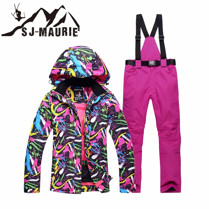 Лыжный костюм для женщин зимние теплые ветрозащитные водонепроницаемые уличные