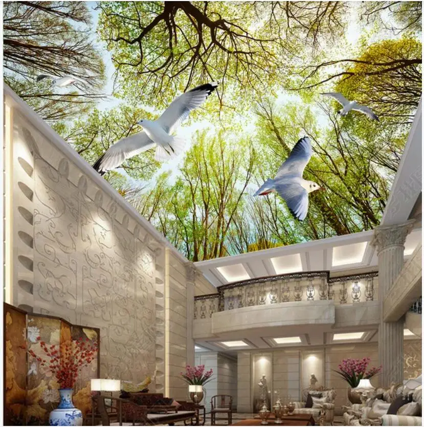 Пользовательские фото 3d потолочные обои с изображением фрески рождественской
