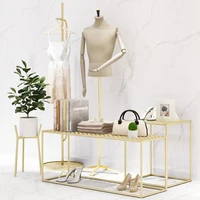 clothing store display stand water table nano gold womens clothing shop window rack creative design clothes rack front rack