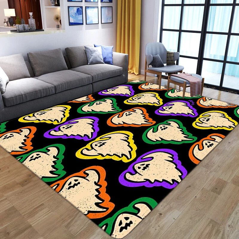 

Современный коврик с объемным принтом, большой коврик с красочным огнем, черепом, Готический Декор на Хэллоуин, противоскользящий мягкий напольный коврик для дома, гостиной