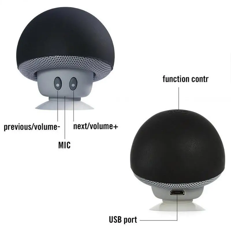 

Cartoon Small Mushroom Head Bluetooth Speaker Mini Phone Stand Convenient Outdoor Suction Cup Smart Small Audio
