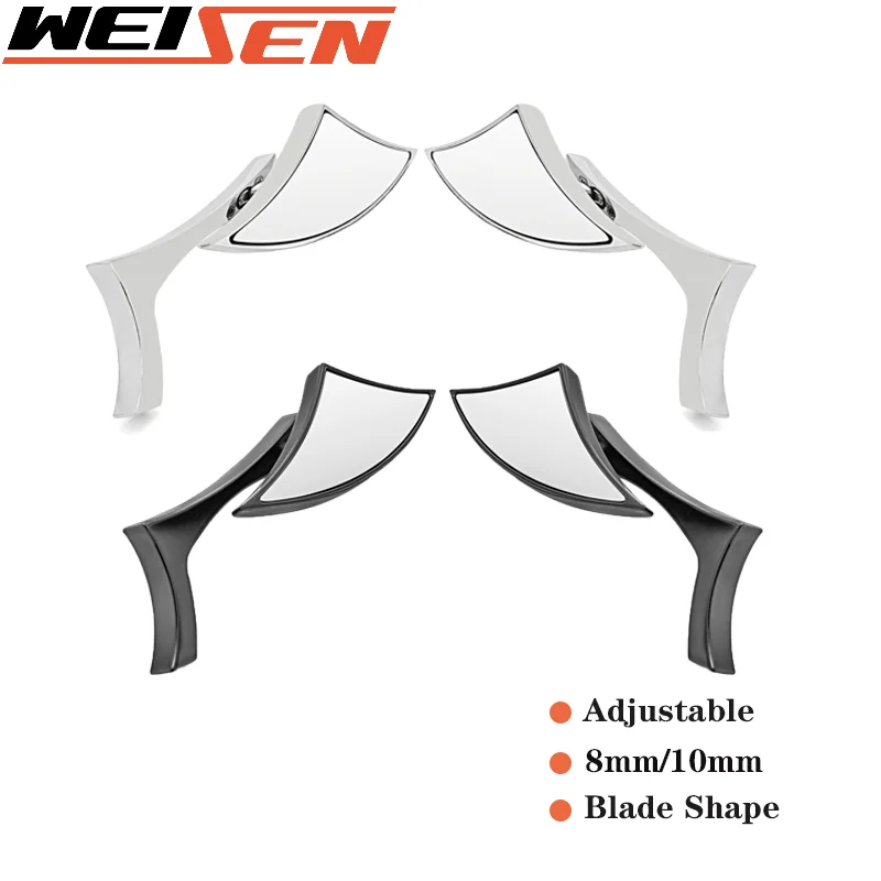 

Motorcycle Rear View Side Mirrors 8/10mm Blade Shape For Harley-Davison Sportster Softail Dyna Road King Electra Road Glide