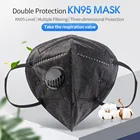 Многоразовые респираторные маски для лица KN95 FFP2 с клапаном, защитная дышащая 5-слойная маска с фильтром для рта, защитные пылезащитные маски