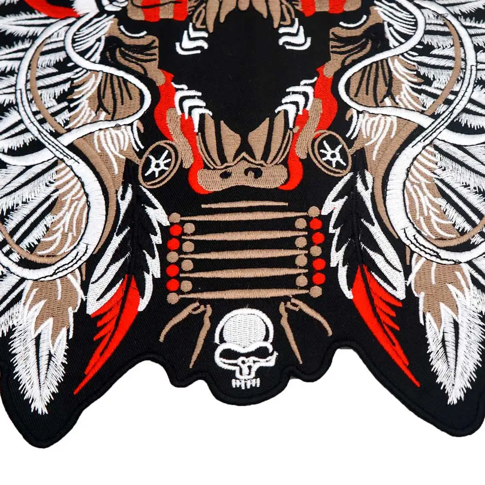 Японская Маска самурая вышитая этикетка черепа Панк байкерские нашивки наклейки