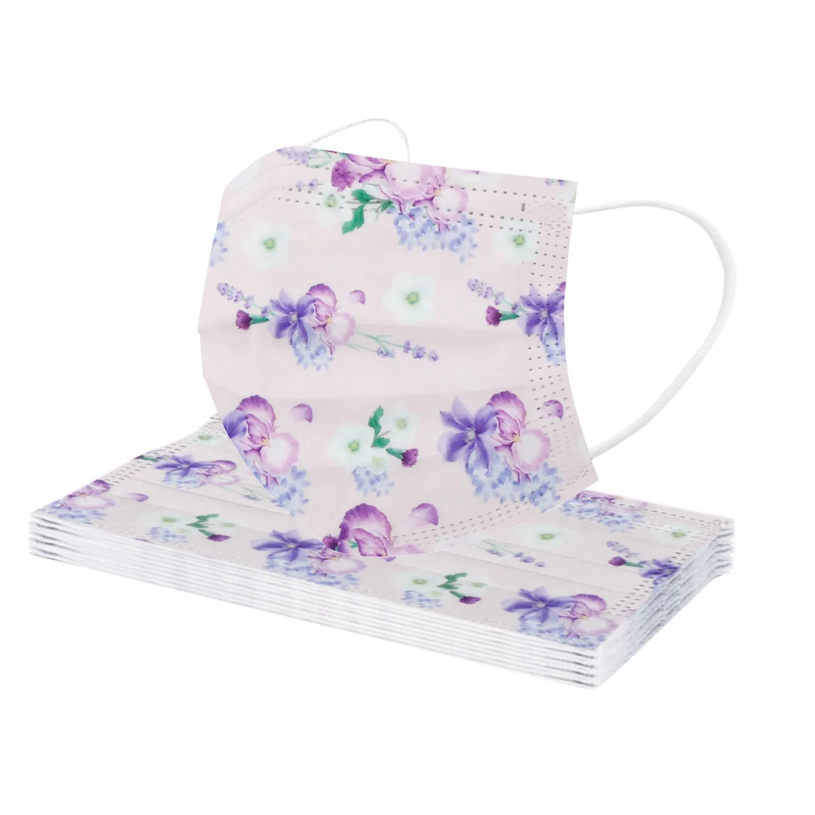 10pcs Adult Floral Printed Masks Mouth-muffle Disposable Flower Pattern Face Mask 3 Layer Ply Meltblown Cloth Filter Facemask | Красота и