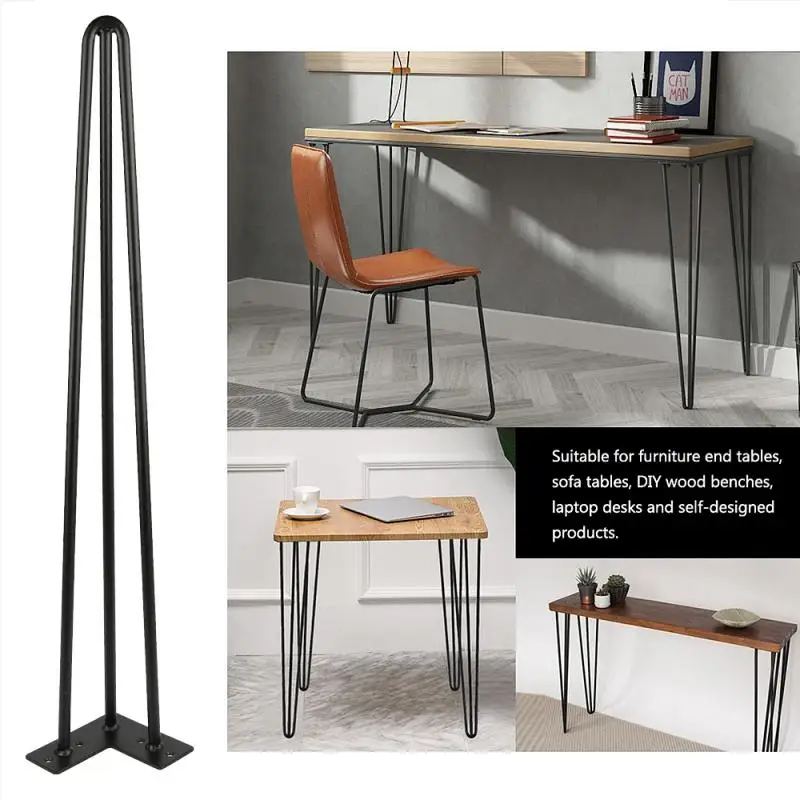 

A Set Of 4-piece Black Leg Stand With 3-bar Height Of 71cm Furniture Legs Furniture Parts HWC