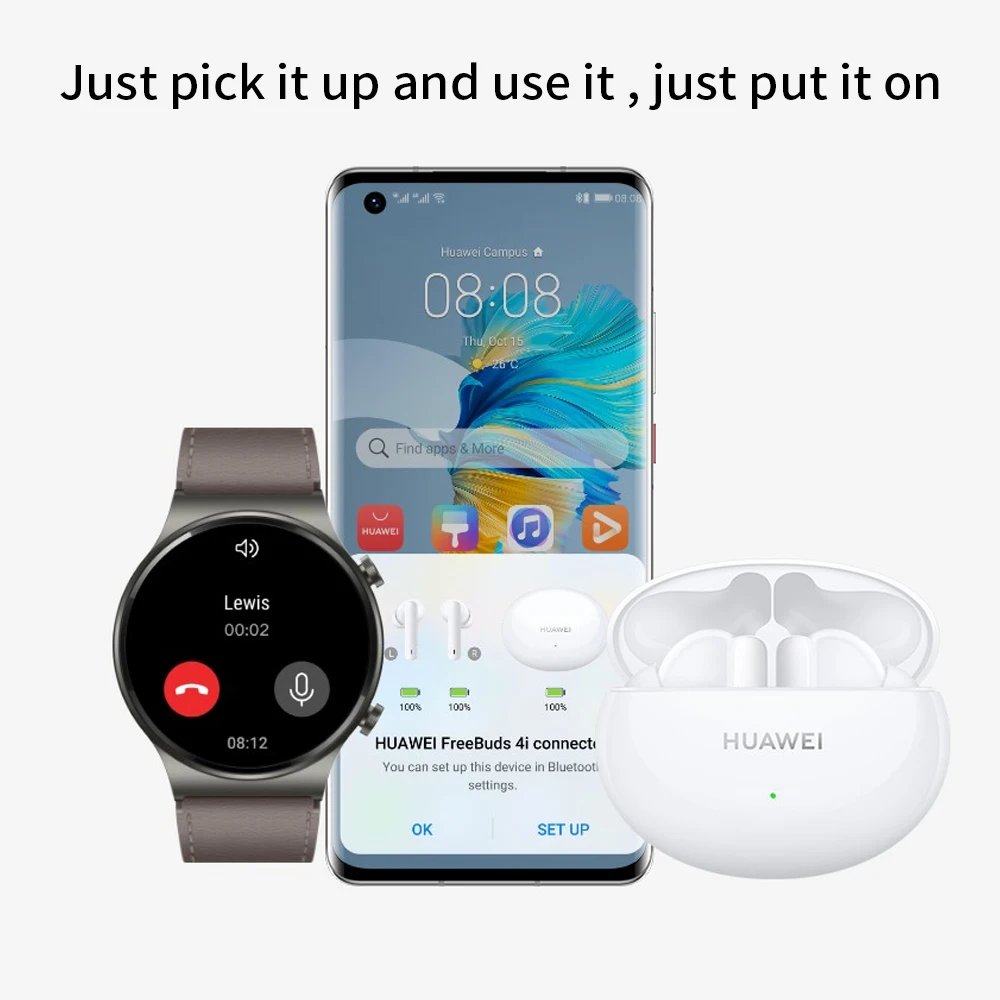 huawei freebuds 4i fone de ouvido bluetooth wireless bluetooth headphone tws active noise call reduction eearphone free global shipping