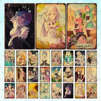 anime metal plates one piece metal sign posters anime decorative tin signs plates for man cave living room bedroom wall decor