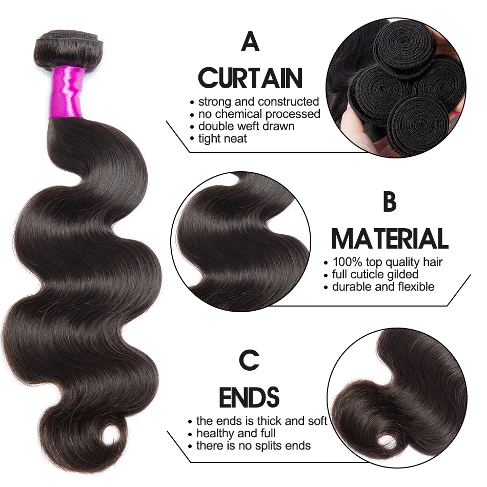 Virgo бразильские волосы волнистые пряди человеческие с фронтальной волной