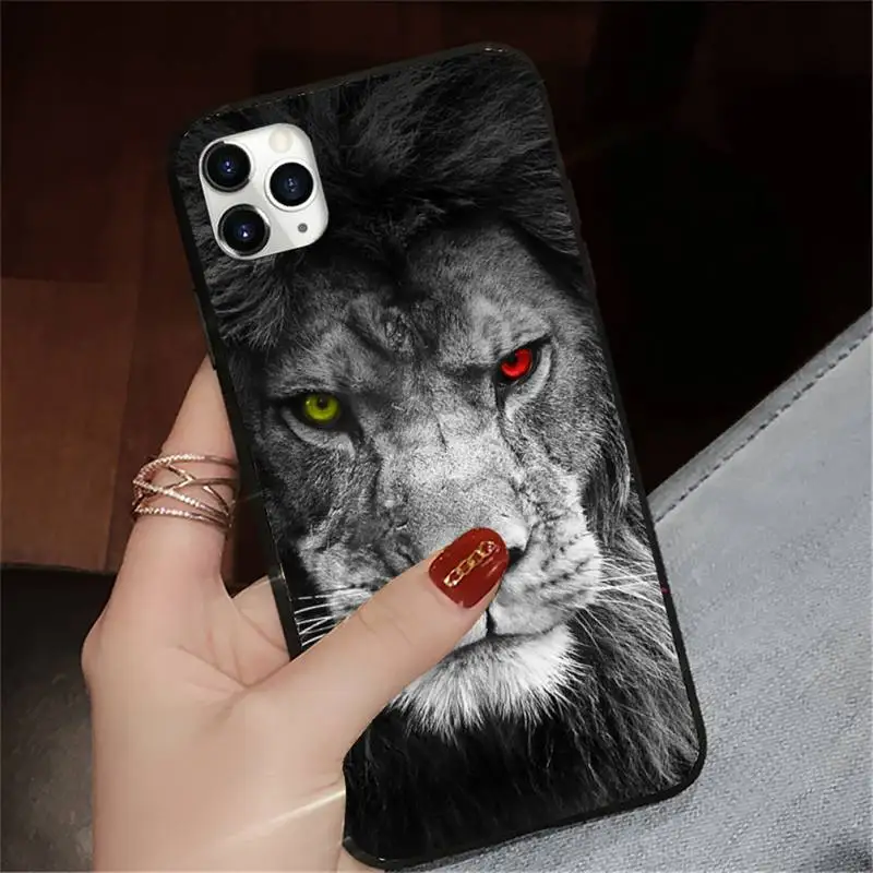 

Lion tiger animal cool shell Phone Case for iPhone 11 12 pro XS MAX 8 7 6 6S Plus X 5S SE 2020 XR