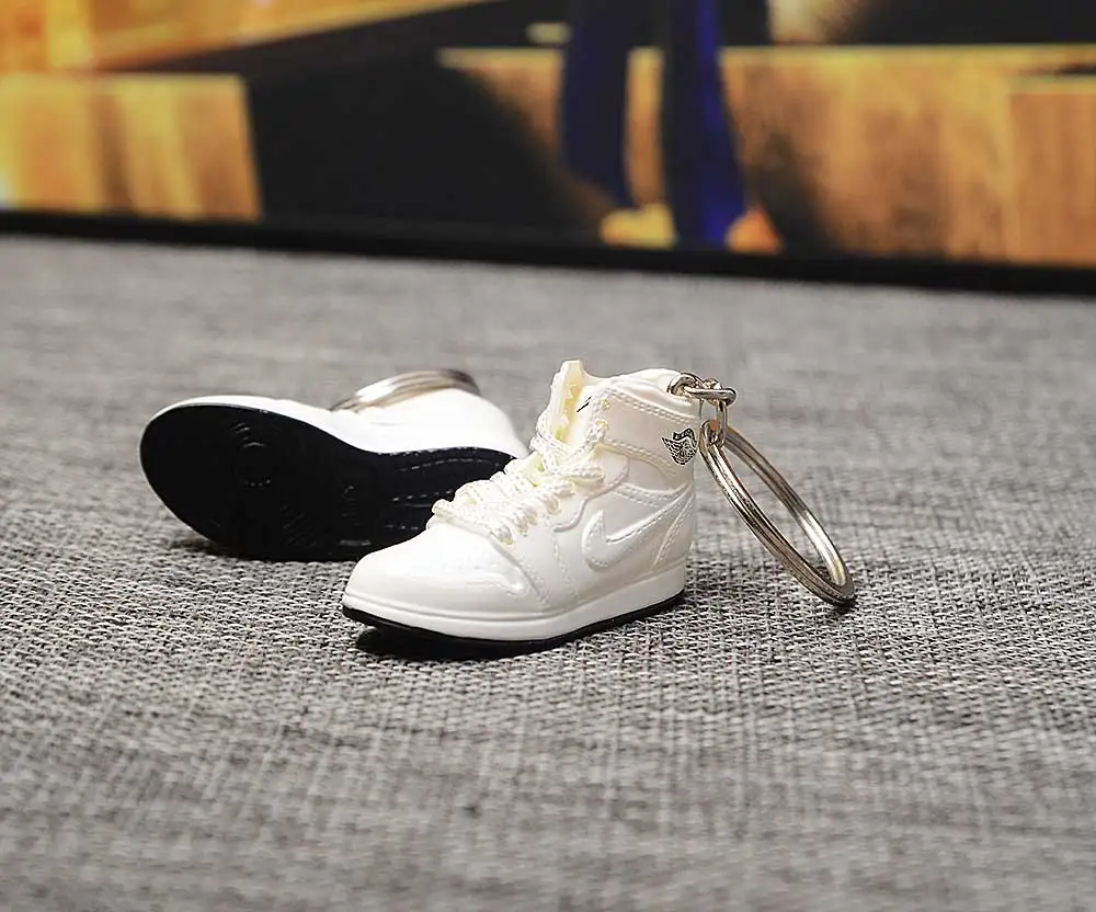 a pair w metal ring Дропшиппинг тапки обуви брелок 1 3D мини-кроссовки "OW CHICAGO" Спортивная обувь тапки брелки - Цвет: a pair w metal ring