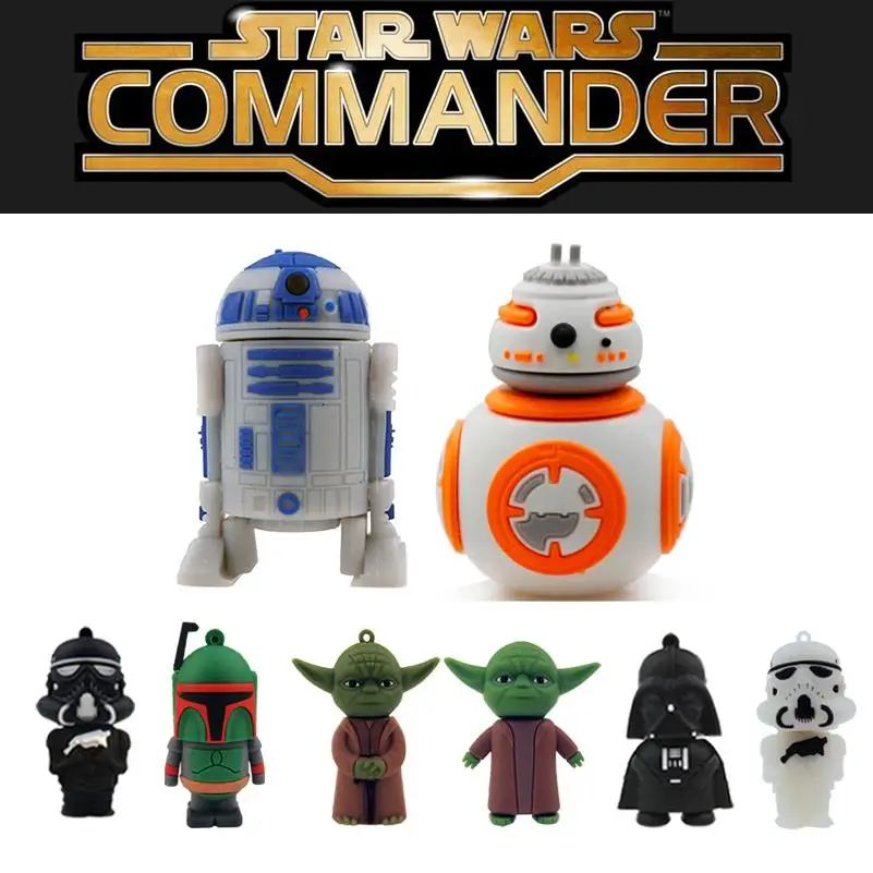 Usb флеш накопитель Star war 32 ГБ карта памяти 64 128 Мб usb Забавный робот USB 2 0 флэш