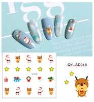 1x new christmas designs nail decals 3d nail art stickers manicure pedicure salon express foils styling tools