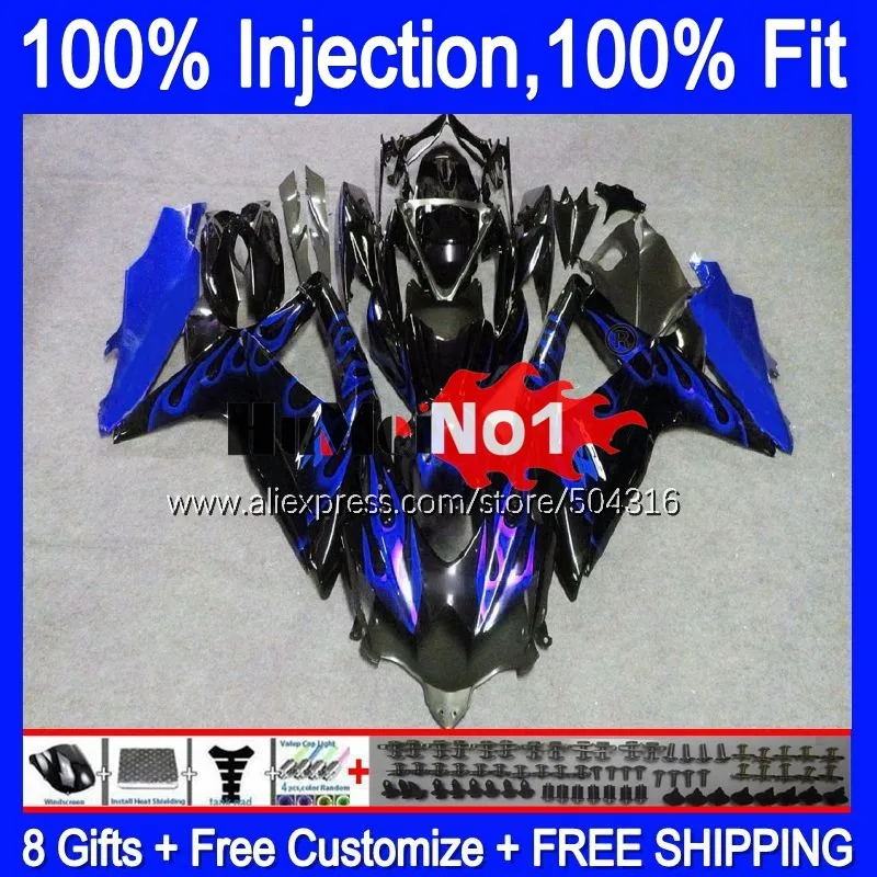 

OEM для SUZUKI GSXR-750 GSXR600 GSX-R750 2008 2009 2010 17MC.175, голубое пламя, GSXR-600 K8 GSXR750 GSXR 600 750 08 09 10, обтекатели
