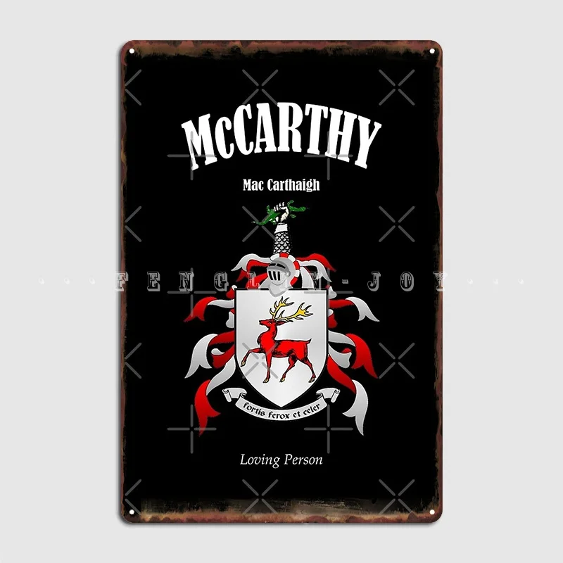 Mccarthy семейный герб оружия перевод и значение металлический знак настенная