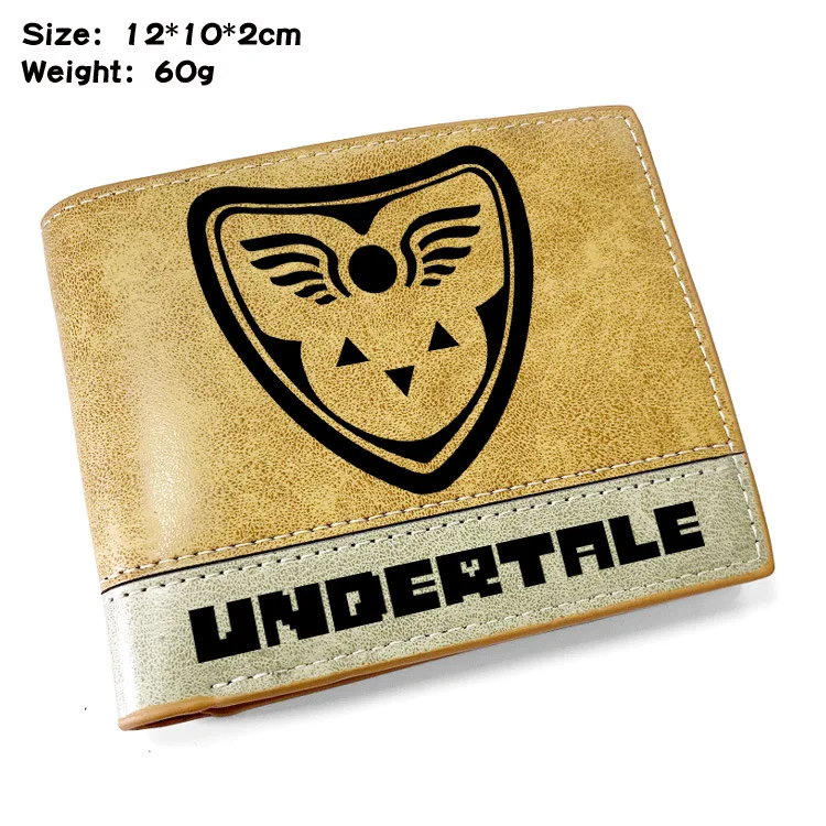 Короткий кошелек Undertale с аниме женский и мужской однотонный кожаный деловой