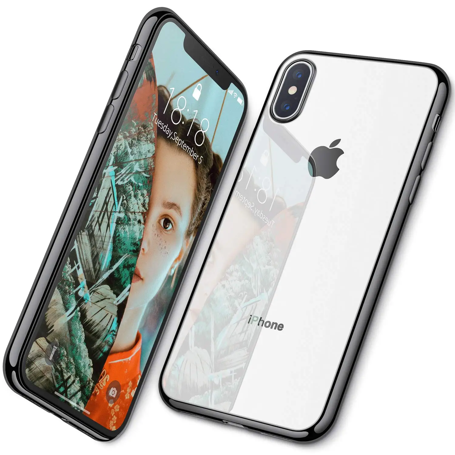 Чехол для iPhone X Xs Max XR 8 Plus, ультра тонкий плотно прилегающий Мягкий Силиконовый ТПУ [Анти-Желтый] чехол для телефона - Цвет: Черный