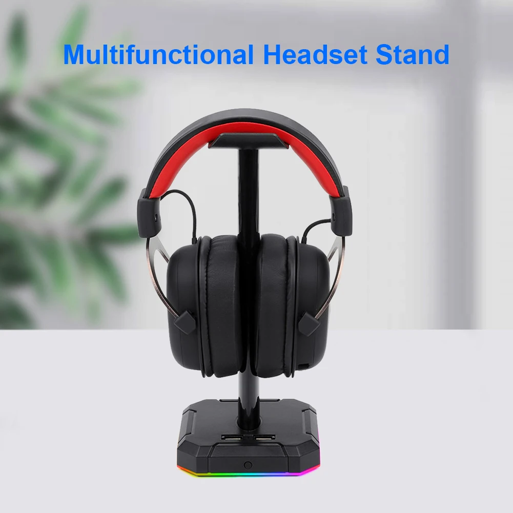 

HA300 RGB Headphone Headset Stand with 4 Ports USB Hub Non-Slip Rubber Base